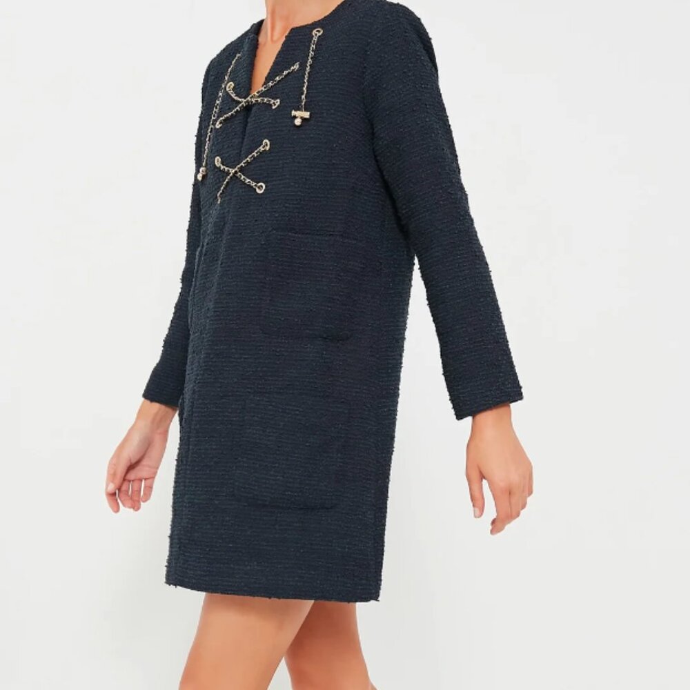 NWT - Tuckernuck  Navy Tie Tweed Kelly Dress - Size XS